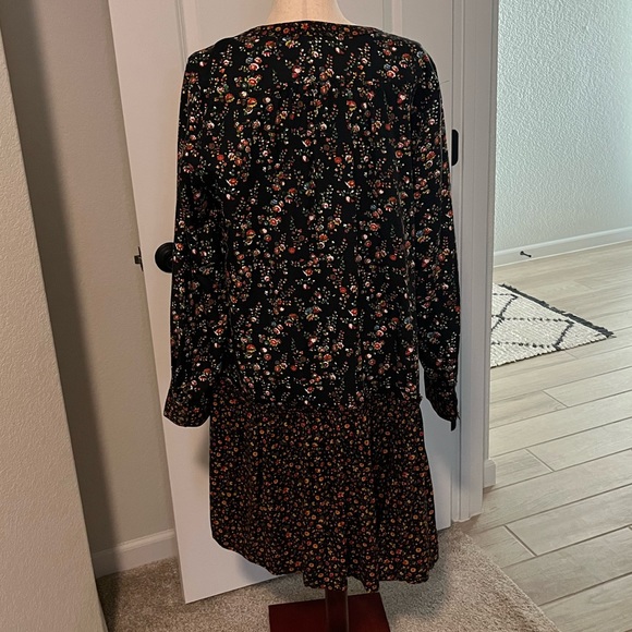 Maeve by Anthropologie Floral Marlie Button Front Tunic Mini Dress size 14 - Picture 8 of 10